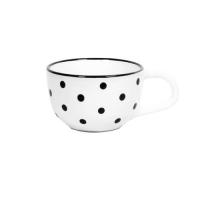 Pöttyös teázós csésze FEHÉR