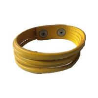 Bőr karkötő színes sárga