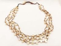 Nyaklánc igazgyöngy világos rózsaszín