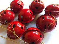 Karácsonyi csengettyű (8 db)  PIROS