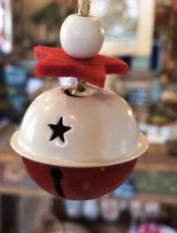 Karácsonyi csengettyű (1 db)  PIROS-FEHÉR