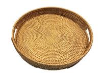 Rattan tálca kör füllel (XL)