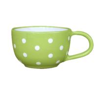 Pöttyös teázós csésze VILÁGOSZÖLD