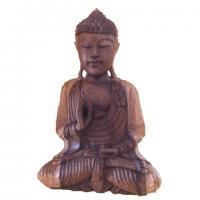 Fiatal Buddha szobor barna (40 cm)