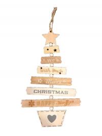 Karácsonyfa vintage dekoráció  FEHÉR