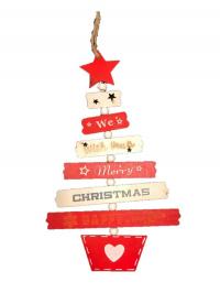 Karácsonyfa vintage dekoráció PIROS