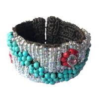 Dizájn karkötő fehér türkiz